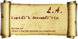 Lupták Annamária névjegykártya